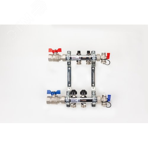 К-т коллекторов  HKV из нерж. стали на 7 контуров с шар. кранами - фото 2