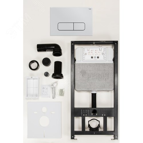 Изображение товара Комплект инсталляции NOVAFLOW с панелью смыва NOVA ELLIPSE 001 с овальными клавишами, пластик, белый, глянцевый (компл)