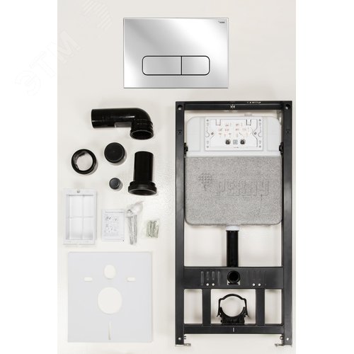 Изображение товара Комплект инсталляции NOVAFLOW с панелью смыва NOVA ELLIPSE 001 с овальными клавишами, пластик, хром, глянцевый (компл)