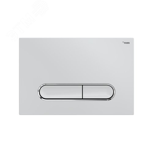 Изображение товара Панель смыва NOVA ELLIPSE 002 с овальными клавишами, пластик, белый, глянцевый, контур клавиш хром, глянцевый (шт)