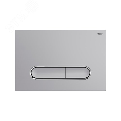 Изображение товара Панель смыва NOVA ELLIPSE 002 с овальными клавишами, пластик, серебристый, матовый, контур клавиш хром, глянцевый (шт)