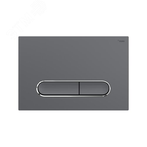 Изображение товара Панель смыва NOVA ELLIPSE 002 с овальными клавишами, пластик, графитовый, матовый, контур клавиш хром, глянцевый (шт)