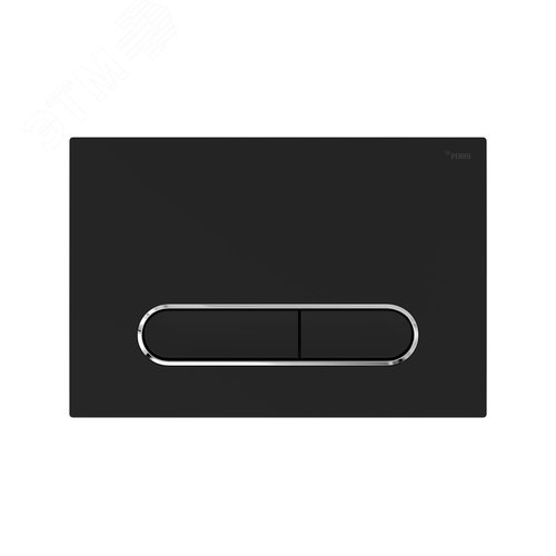 Изображение товара Панель смыва NOVA ELLIPSE 002 с овальными клавишами, пластик, черный, матовый, контур клавиш хром, глянцевый (шт)