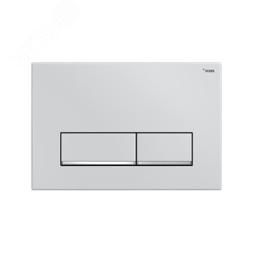 Изображение товара Панель смыва NOVA LONG 002 с прямоугольными клавишами, пластик, белый, глянцевый, нижняя полоса клавиш хром, глянцевый (шт)