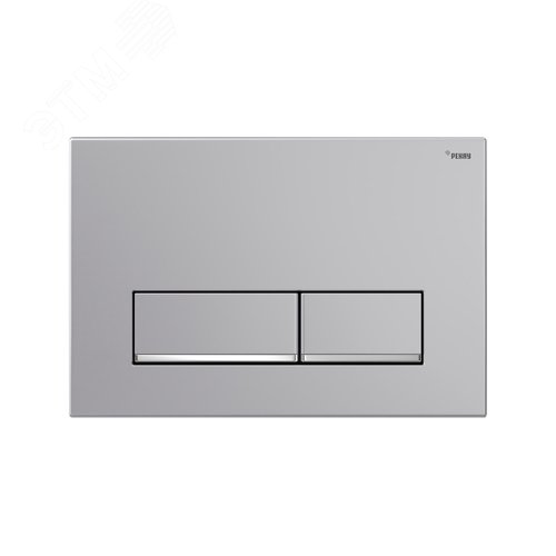 Изображение товара Панель смыва NOVA LONG 002 с прямоугольными клавишами, пластик, серебристый, матовый, нижняя полоса клавиш хром, глянцевый (шт)