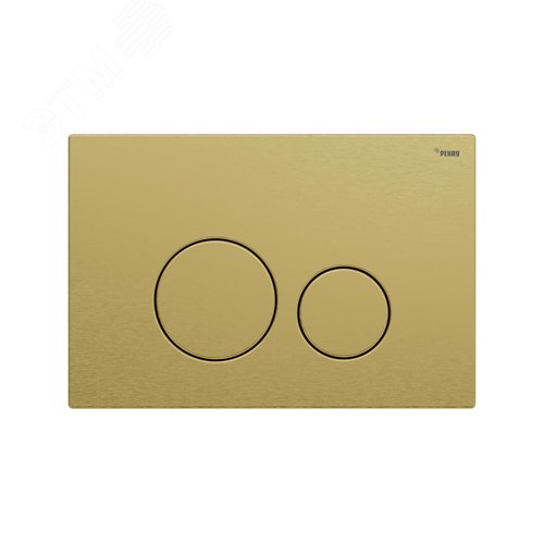 Изображение товара Панель смыва NOVA ORB STEEL с круглыми клавишами с покрытием против отпечатков пальцев, нержавеющая сталь, брашированное циркониевое золото, матовый (шт)