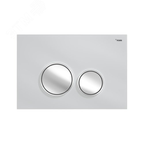 Изображение товара Панель смыва NOVA ORB GLASS с круглыми клавишами, закаленное стекло, белый, клавиши и их контур хром, глянцевый (шт)