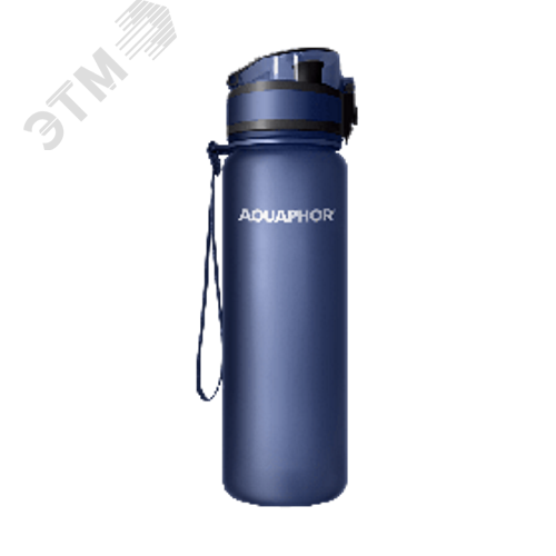 Изображение товара Фильтр-насадка для бутылки Аквафор Бутылка 0.5л синяя с сменным картриджем