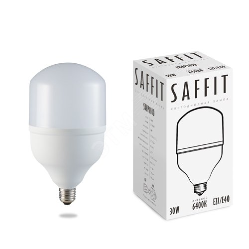 Лампа светодиодная LED 30вт Е27 белый SBHP1030 SAFFIT - превью