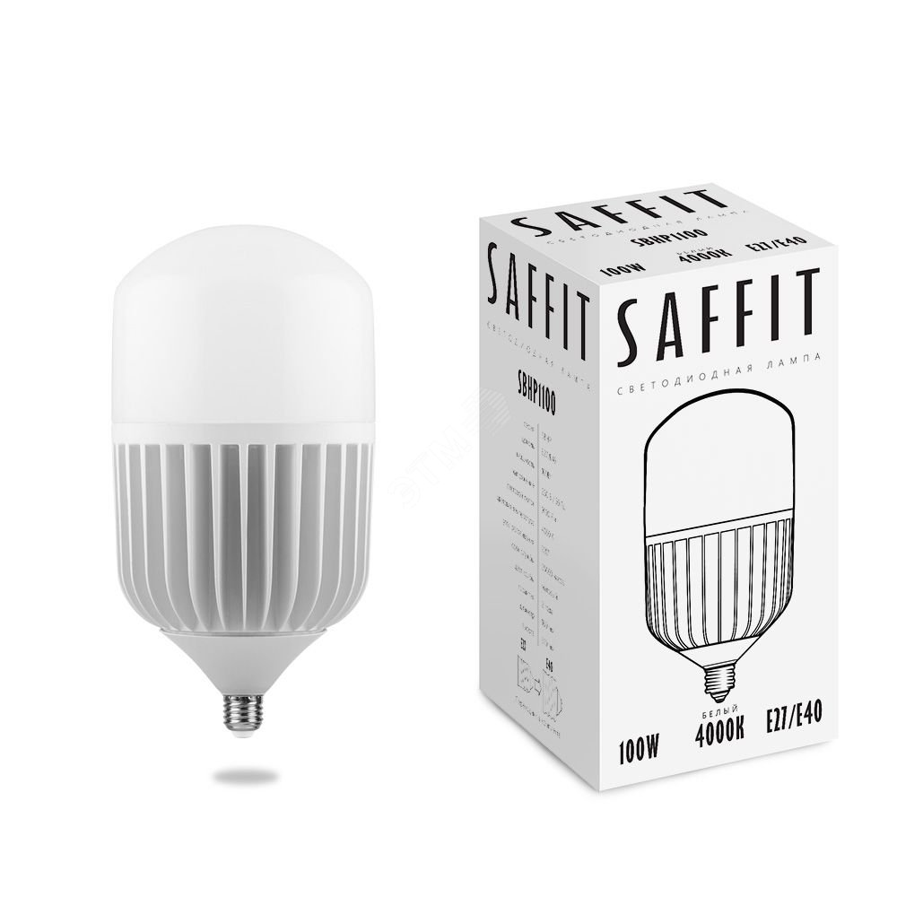 Лампа светодиодная LED 100вт Е27/Е40 белый SBHP1100 SAFFIT - превью
