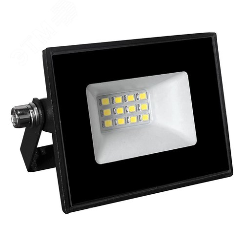 Прожектор светодиодный ДО-10w 6500К 800Лм IP65 черный ПРОМО - фото 1