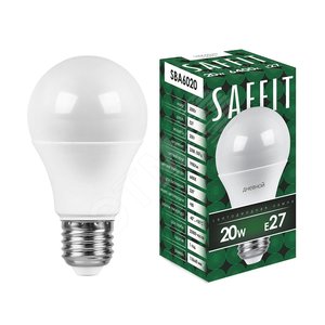 Лампа светодиодная LED 20вт Е27 дневной SAFFIT