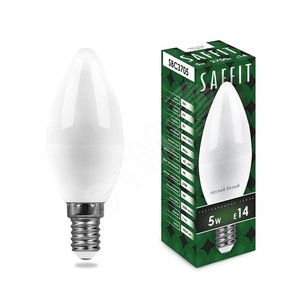 Лампа светодиодная LED 5вт E14 теплый матовая свеча