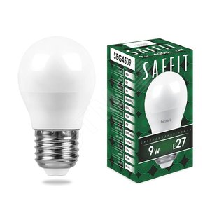 Лампа светодиодная LED 9вт Е27 белый матовый шар
