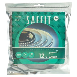 Лента светодиодная 9.6Вт/м 12В 6500К IP20 120LED/м SST02 - фото 3