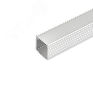 Изображение товара Профиль накладной алюминиевый 1 м матовый экран 2 заглушки 2 крепежа для светодиодных лент (шт)