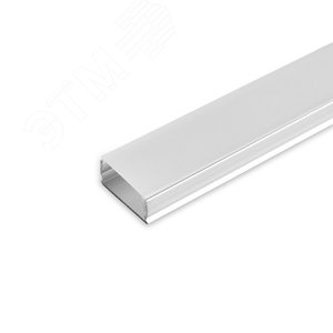 Изображение товара Профиль накладной алюминиевый 1 м матовый экран 2 заглушки 2 крепежа для светодиодных лент (шт)