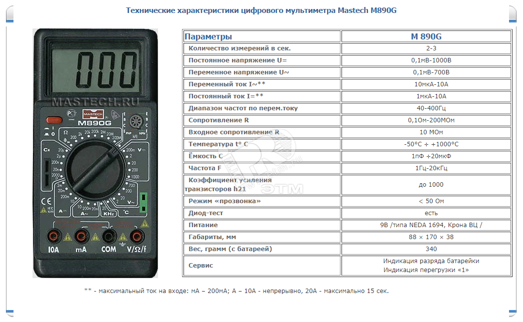 Схема мультиметра m890d