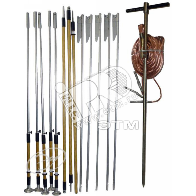 Изображение товара Комплект штанг универсального заземления КШЗУ-0,4-10Н 8м переносной