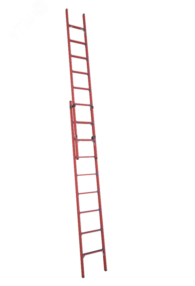 Изображение товара Стеклопластиковая диэлектрическая приставная раздвижная лестница Евро МГ 5 м