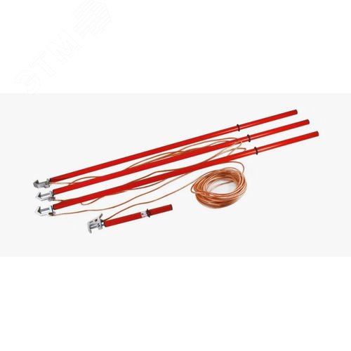 Изображение товара Заземление переносное ЗПЛ-10Э-3 для ВЛ до 10 кВ S=16 с 3 несъемные штанги (шт)