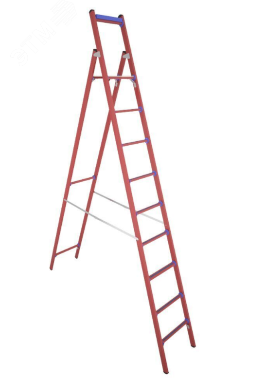 Изображение товара Стремянка стеклопластиковая диэлектрическая ССД-3,8 Е с симметричной опорой (шт)