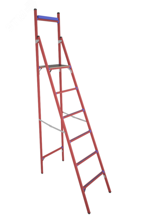 Изображение товара Стремянка стеклопластиковая диэлектрическая СВД-2,0 с вертикальной опорой (шт)