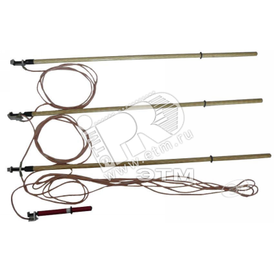 Изображение товара Заземление переносное ЗПЛ-35Н-3 21м 25кв.мм 3 штанги для ВЛ до 35кВ