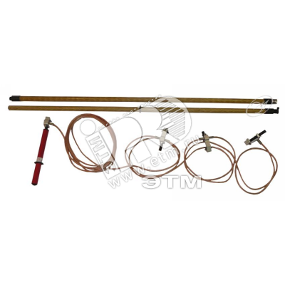 Изображение товара Заземление переносное ЗПП-220Н 24м 25кв.мм 1 штанга для высоковольтных линий