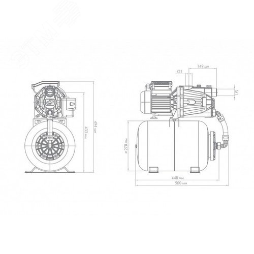 Станция насосная ДЖАМБО 60/35Ч-24, чугун, 2.0 - фото 6