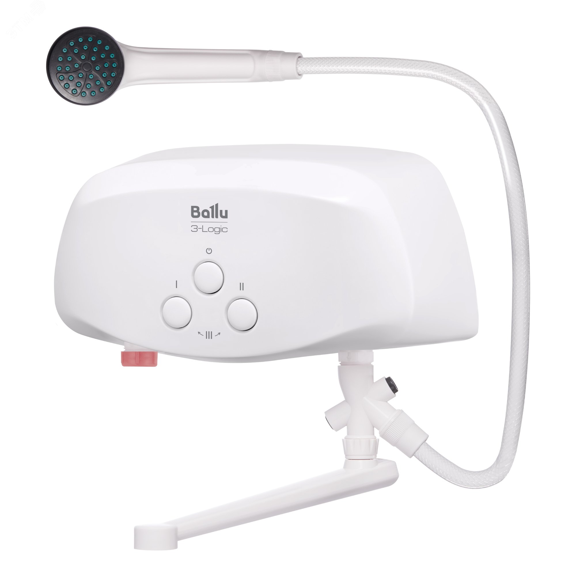 Изображение товара Водонагреватель проточный 3-logic TS 5,5 кВт кран+душ белый