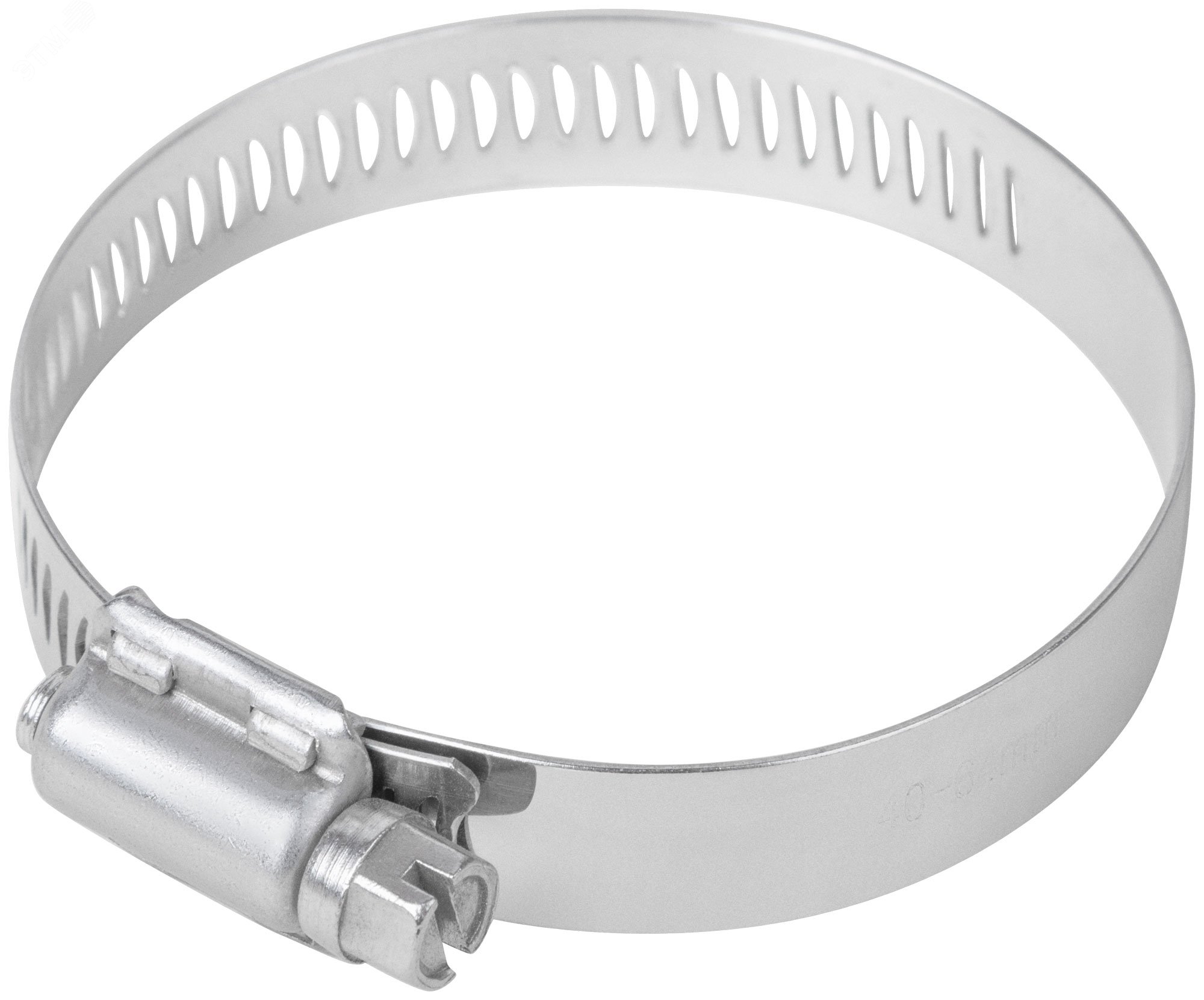 Изображение товара Хомут обжимной просечной нержавеющая сталь 40-64мм ширина 12.7мм