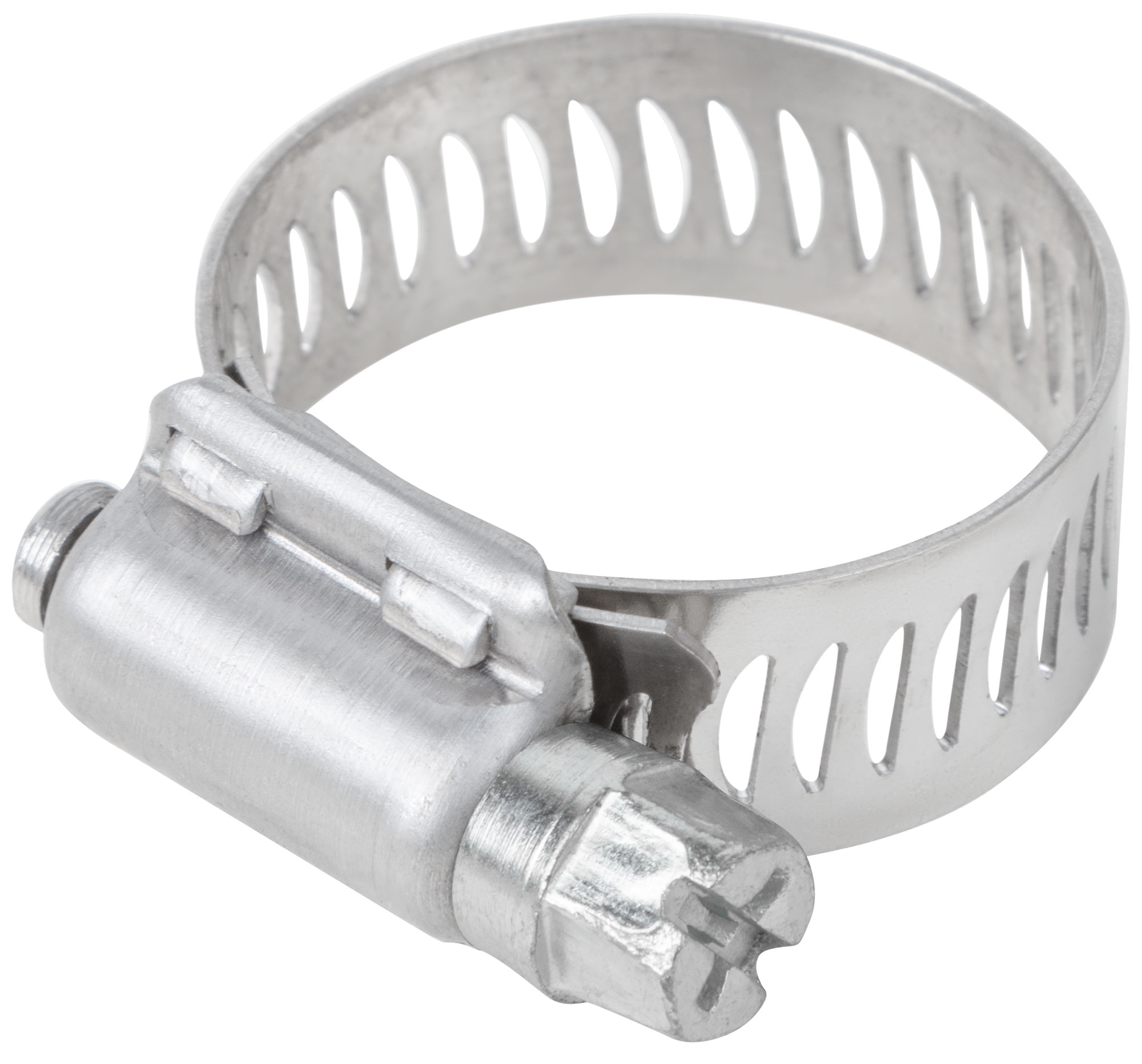 Хомут обжимной просечной 14-27мм нержавеющая сталь ширина 12.7мм