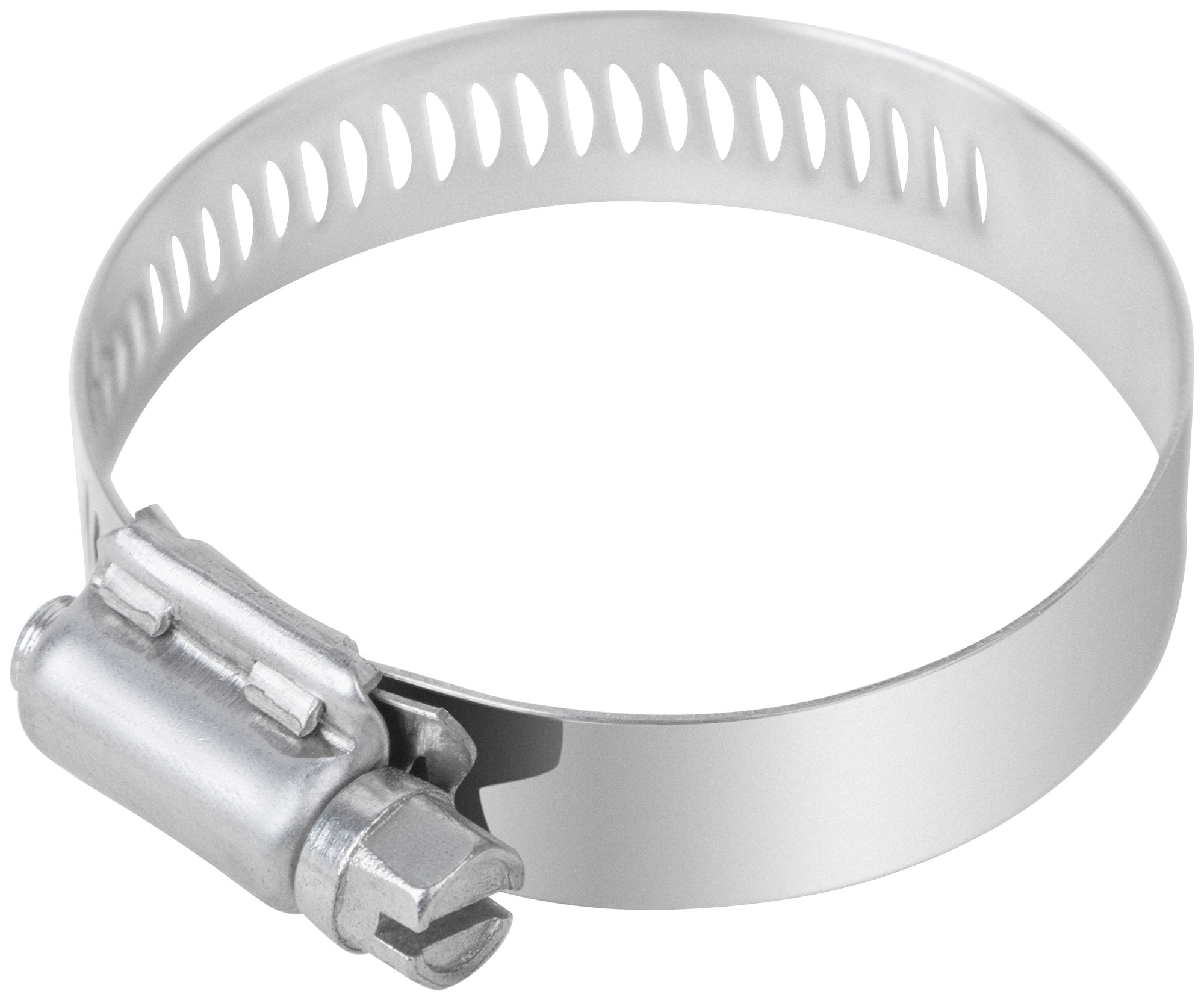 Хомут обжимной просечной 35-51мм нержавеющая сталь ширина 12.7мм