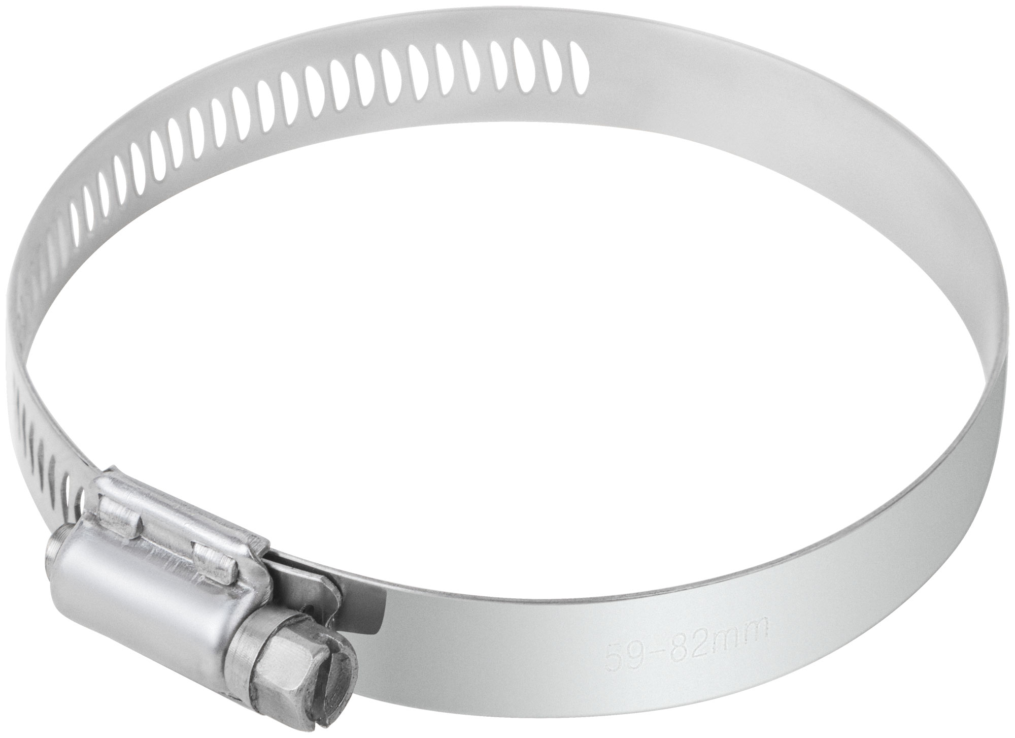 Хомут обжимной просечной 59-82мм нержавеющая сталь ширина 12.7мм