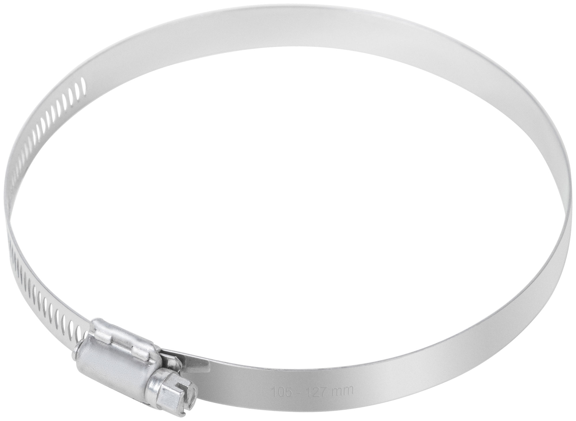 Хомут обжимной просечной 105-127мм нержавеющая сталь ширина 12.7мм