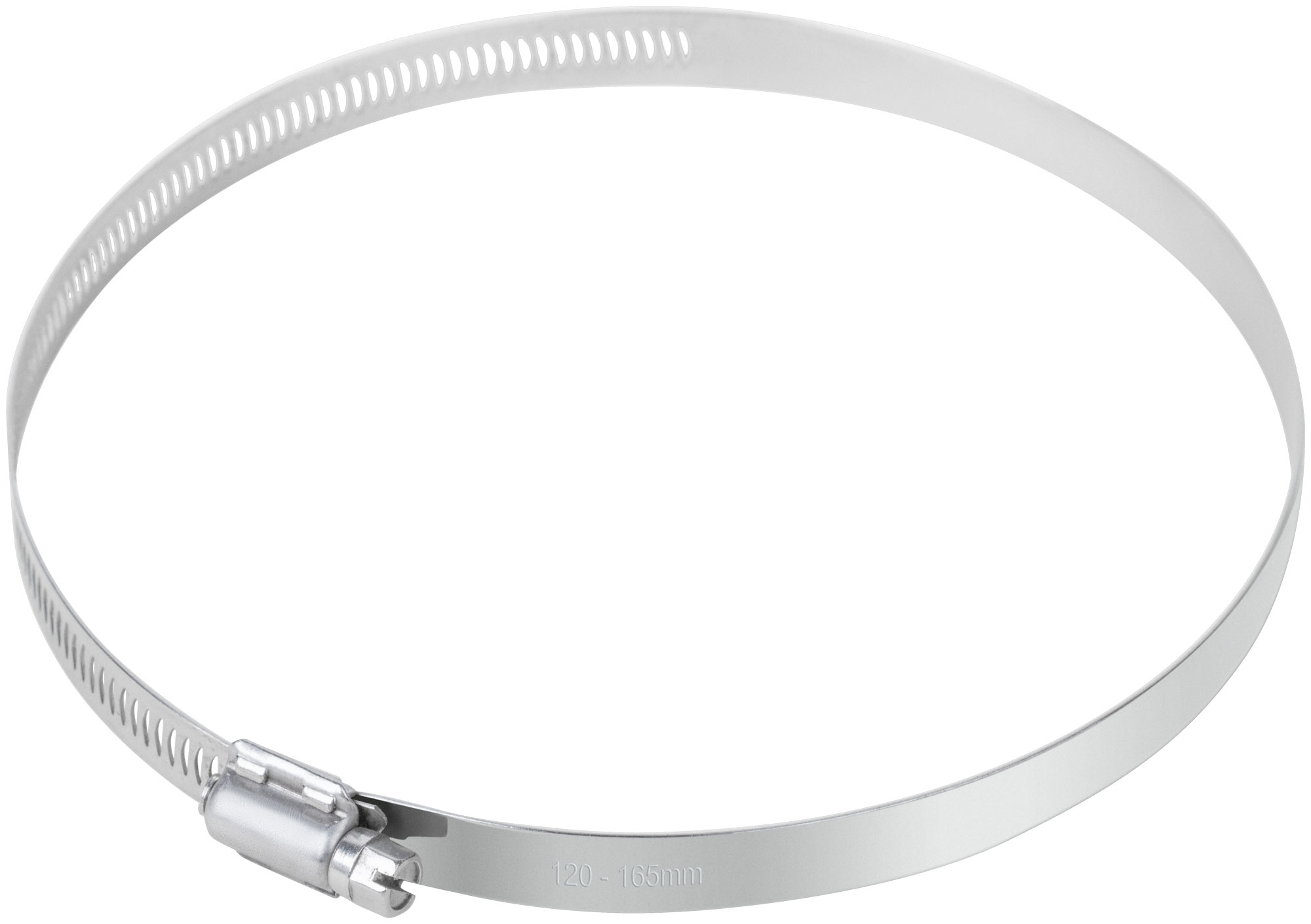 Хомут обжимной просечной 120-165мм нержавеющая сталь ширина 12.7мм