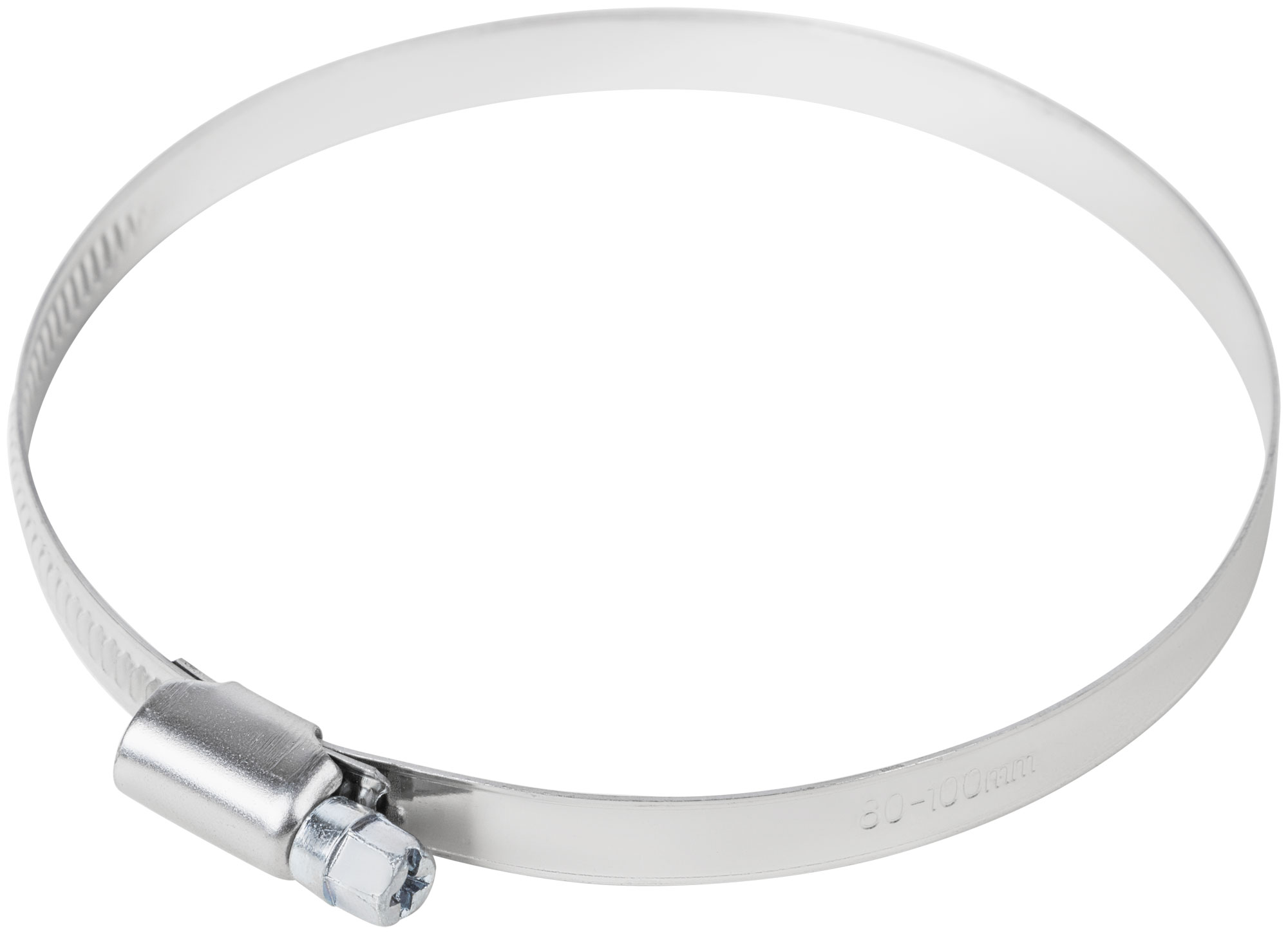 Хомут обжимной накатной 80-100мм нержавеющая сталь 9мм