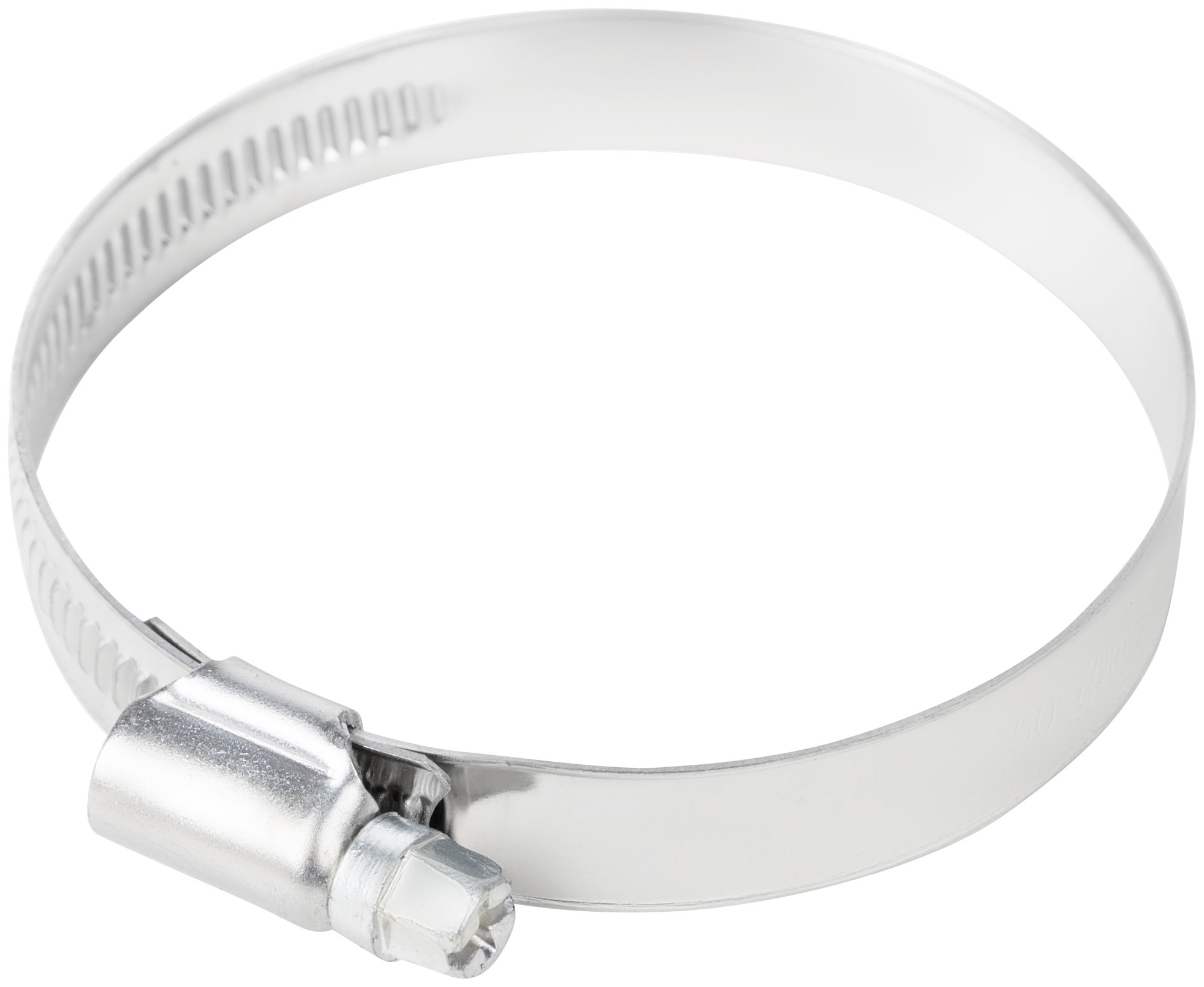 Хомут обжимной накатной 50-70мм нержавеющая сталь ширина 12мм