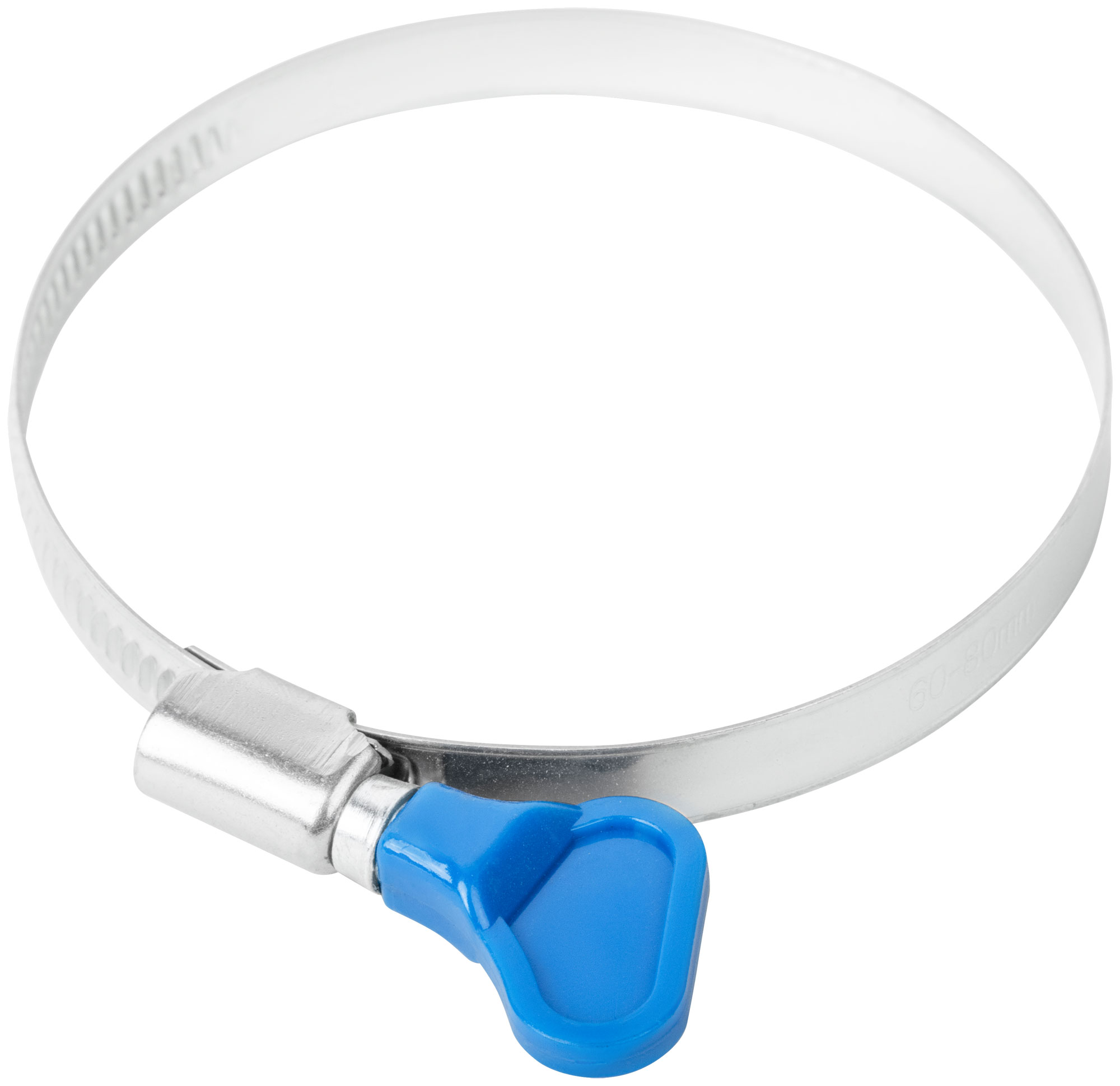 Хомут обжимной накатной 60-80мм нержавеющая сталь ширина 9мм с ключом