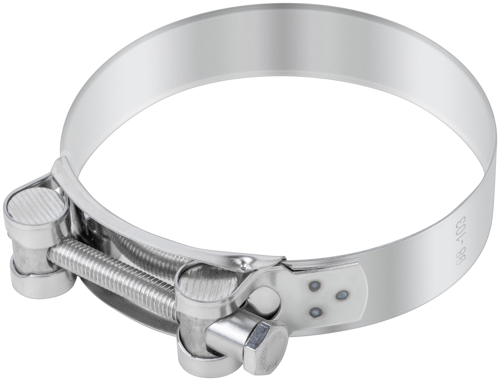 Хомут обжимной силовой шарнирный 98-103мм нержавеющая сталь