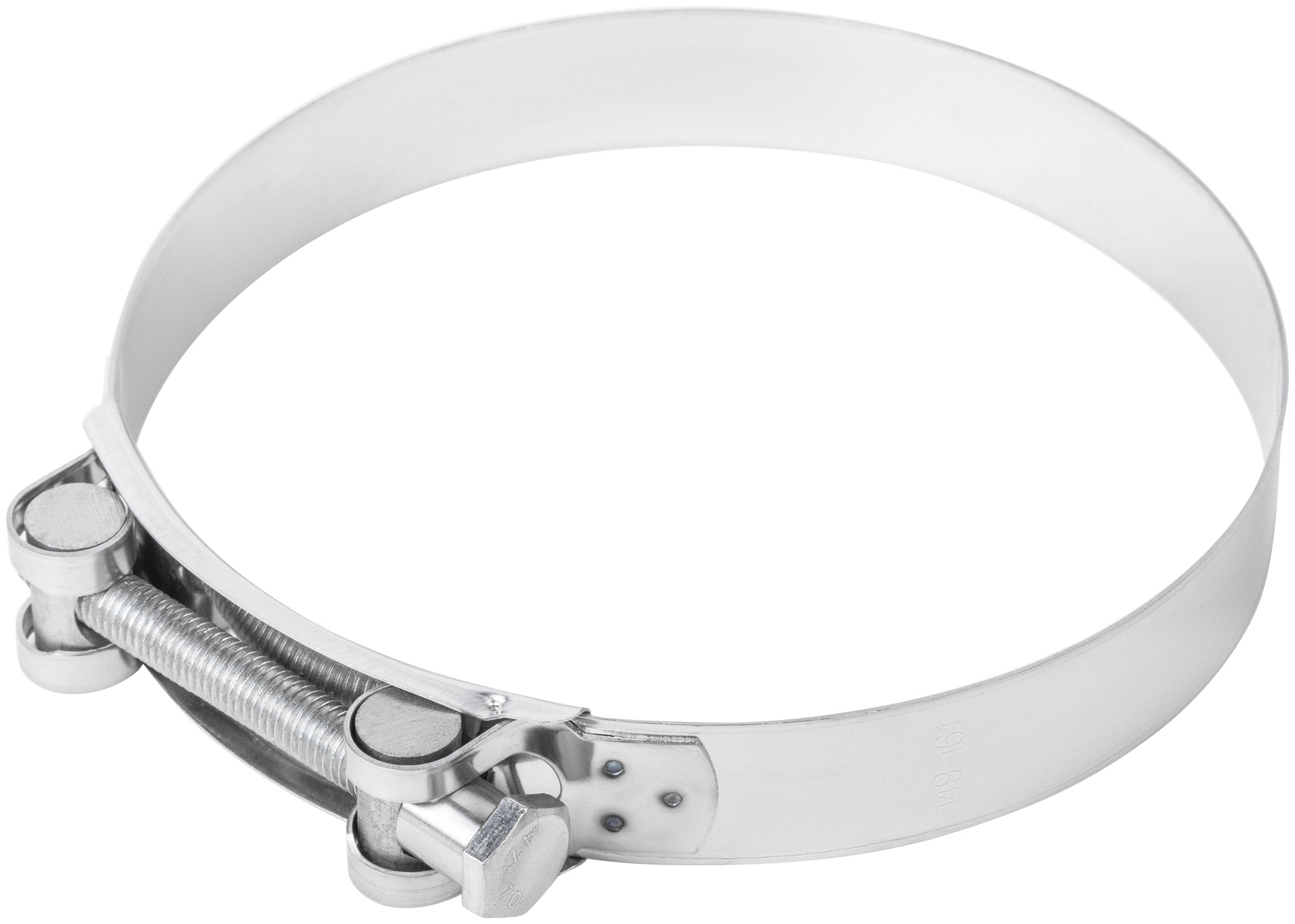 Хомут обжимной силовой шарнирный 149-161мм нержавеющая сталь