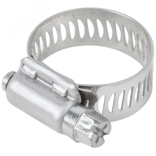Изображение товара Хомут обжимной просечной 14-27мм нержавеющая сталь ширина 12.7мм (шт)