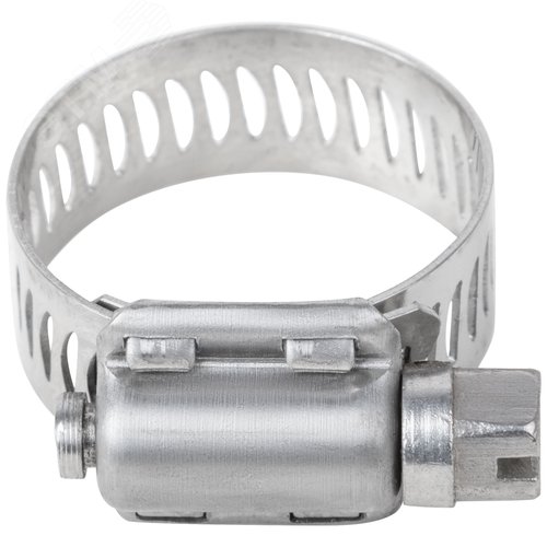 Хомут обжимной просечной 14-27мм нержавеющая сталь ширина 12.7мм - фото 3