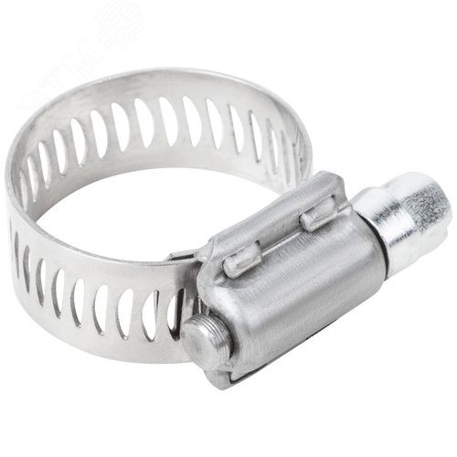 Хомут обжимной просечной 14-27мм нержавеющая сталь ширина 12.7мм - фото 4