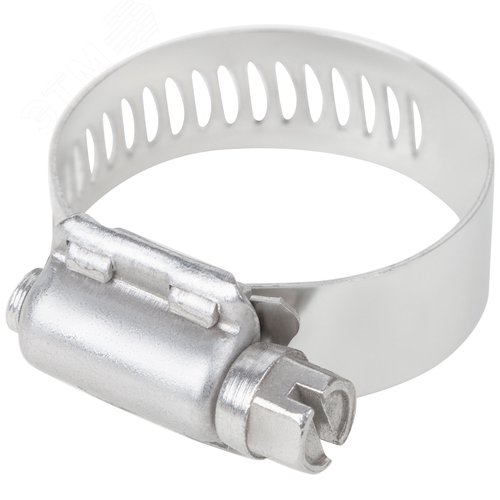 Изображение товара Хомут обжимной просечной 18-32мм нержавеющая сталь ширина 12.7мм (шт)