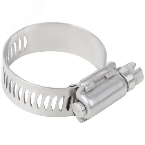 Хомут обжимной просечной 18-32мм нержавеющая сталь ширина 12.7мм - фото 3