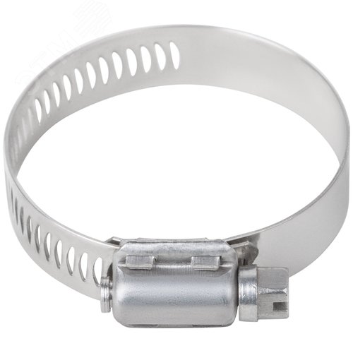 Хомут обжимной просечной 35-51мм нержавеющая сталь ширина 12.7мм - фото 3