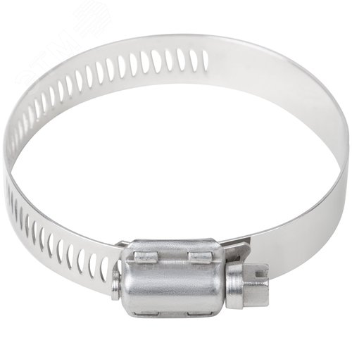 Хомут обжимной просечной 40-64мм нержавеющая сталь ширина 12.7мм - фото 3