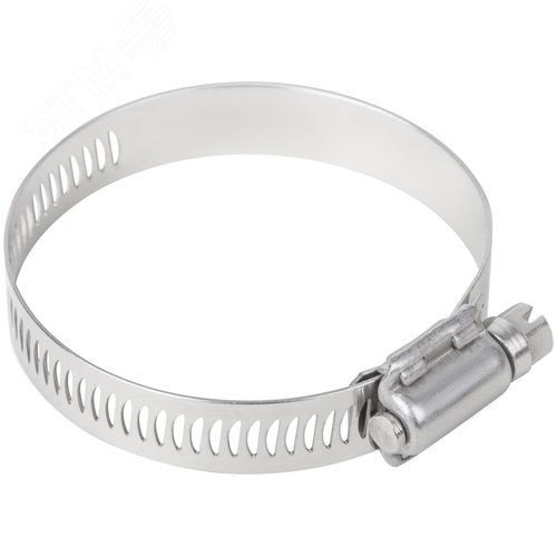 Хомут обжимной просечной 40-64мм нержавеющая сталь ширина 12.7мм - фото 4